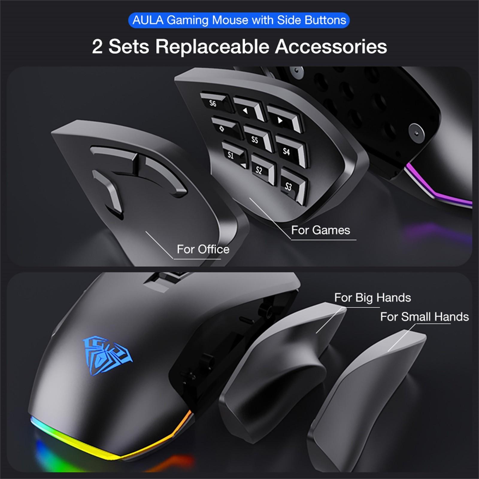 2021 RGB Chuột Chơi Game 10000 DPI Nút Bấm Bên Vĩ Mô Có Thể Lập Trình Công Thái 14 Có Dây Backlit Game Thủ Chuột Cho Laptop