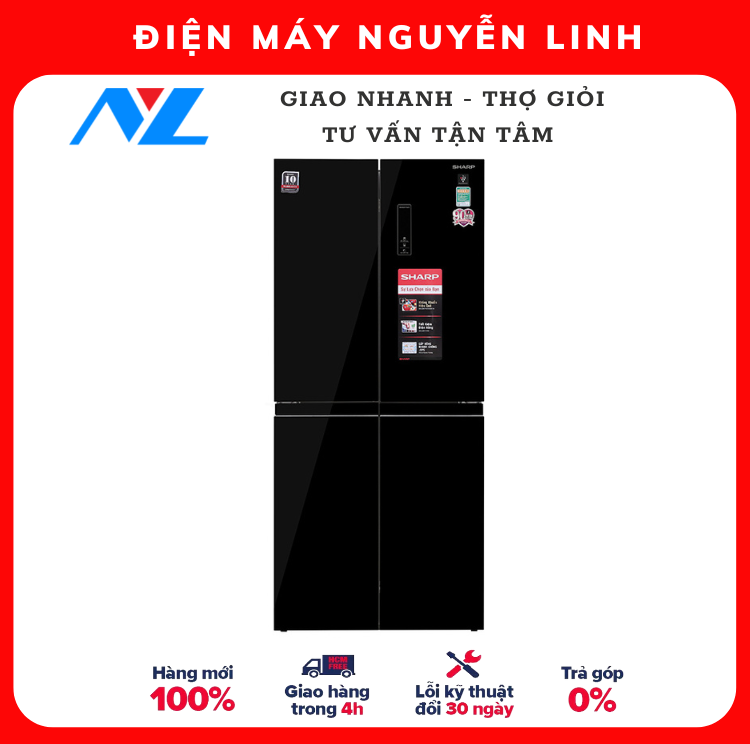 Tủ lạnh Sharp Inverter 401 lít SJ-FXP480V-BK Mới 2020 - Hàng chính hãng (chỉ giao HCM)