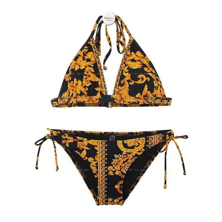 Xiuer Korean style swimwear, sexy high-waist bikini, floral swimwear, high-quality fabrics, beachwear#Y36