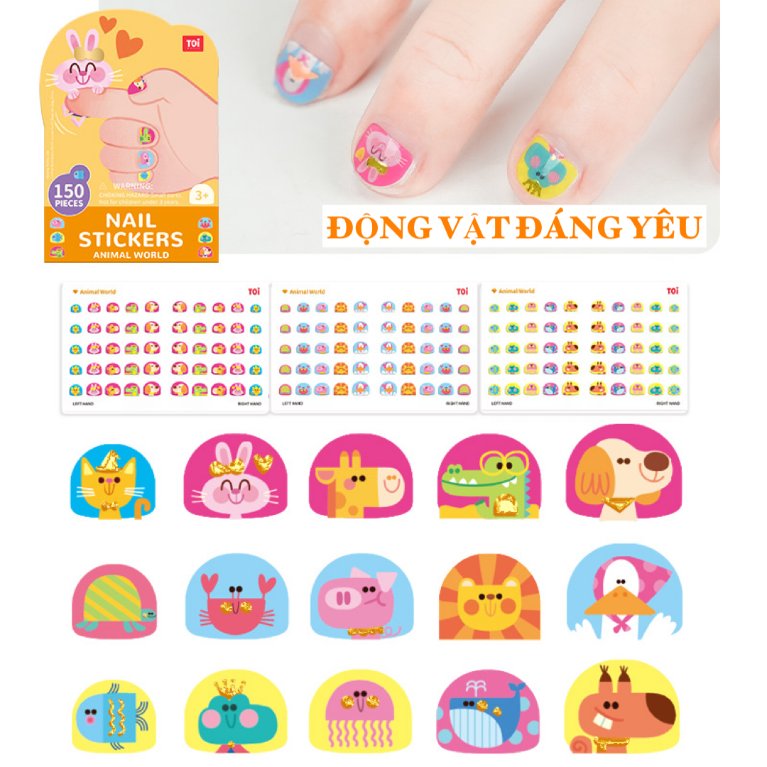 Đồ chơi Dán Móng Tay và Hình Xăm Nail Stickers and Tatoos Chính hãng TOI - Dành cho bé từ 3 tuổi