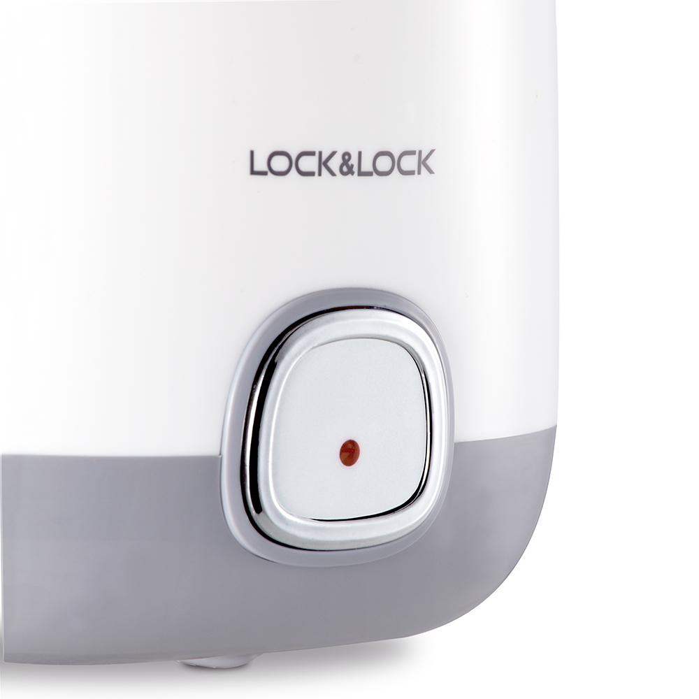 Máy Làm Sữa Chua Lock&amp;Lock EJY110SLV (1000ml) Nắp Trong Suốt Dễ Quan Sát Qúa Trình Lên Men - Hàng Chính Hãng Tặng Combo Ống Hút + Cọ Rửa