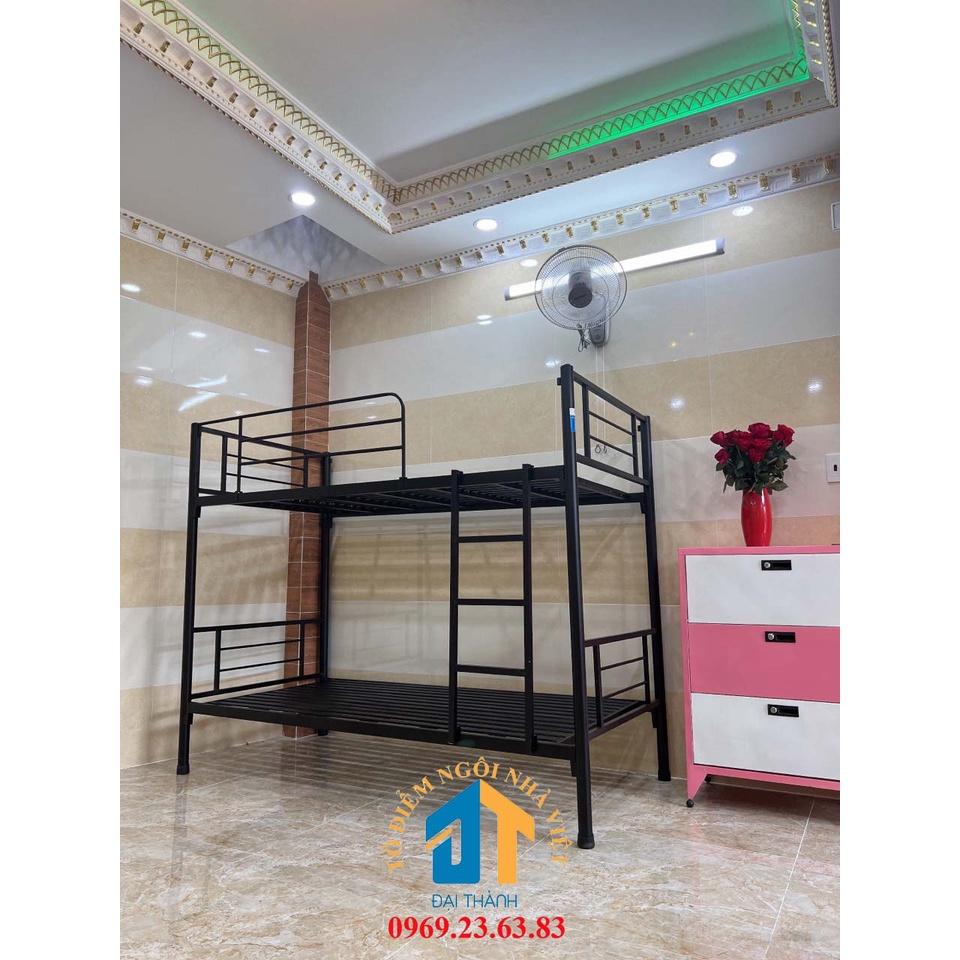 Giường sắt hai tầng cao cấp 1mx2m màu đen