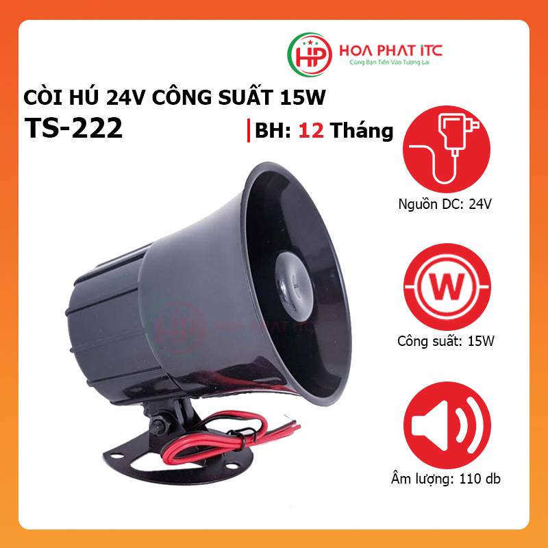 Còi hú báo động 24v công suất 15w TS-222