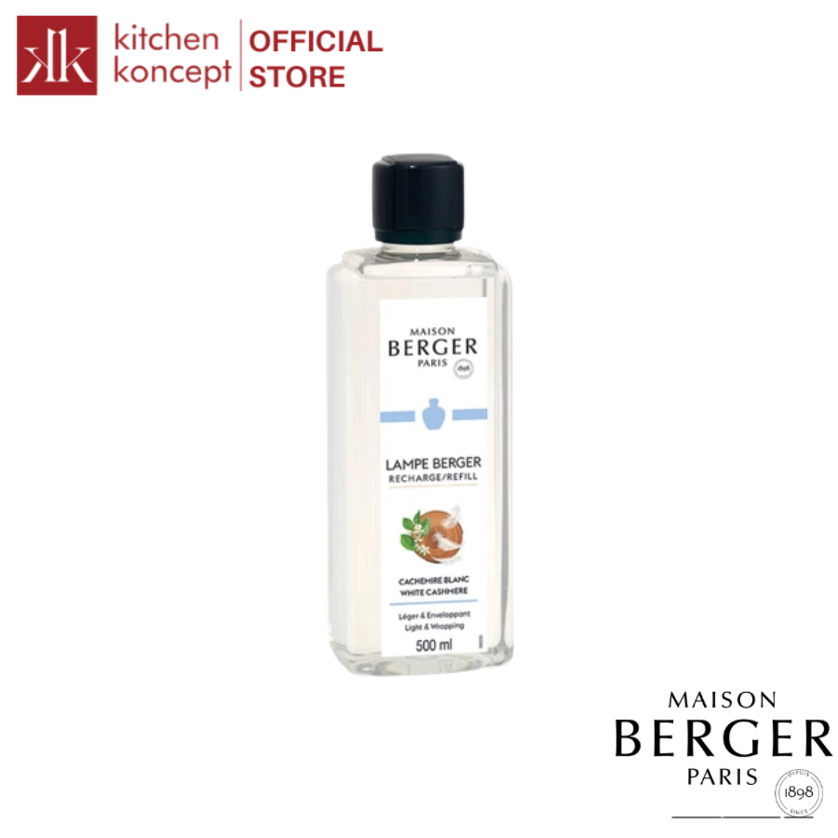 Maison Berger - Tinh dầu đèn xông hương White Cashmere - 500ml