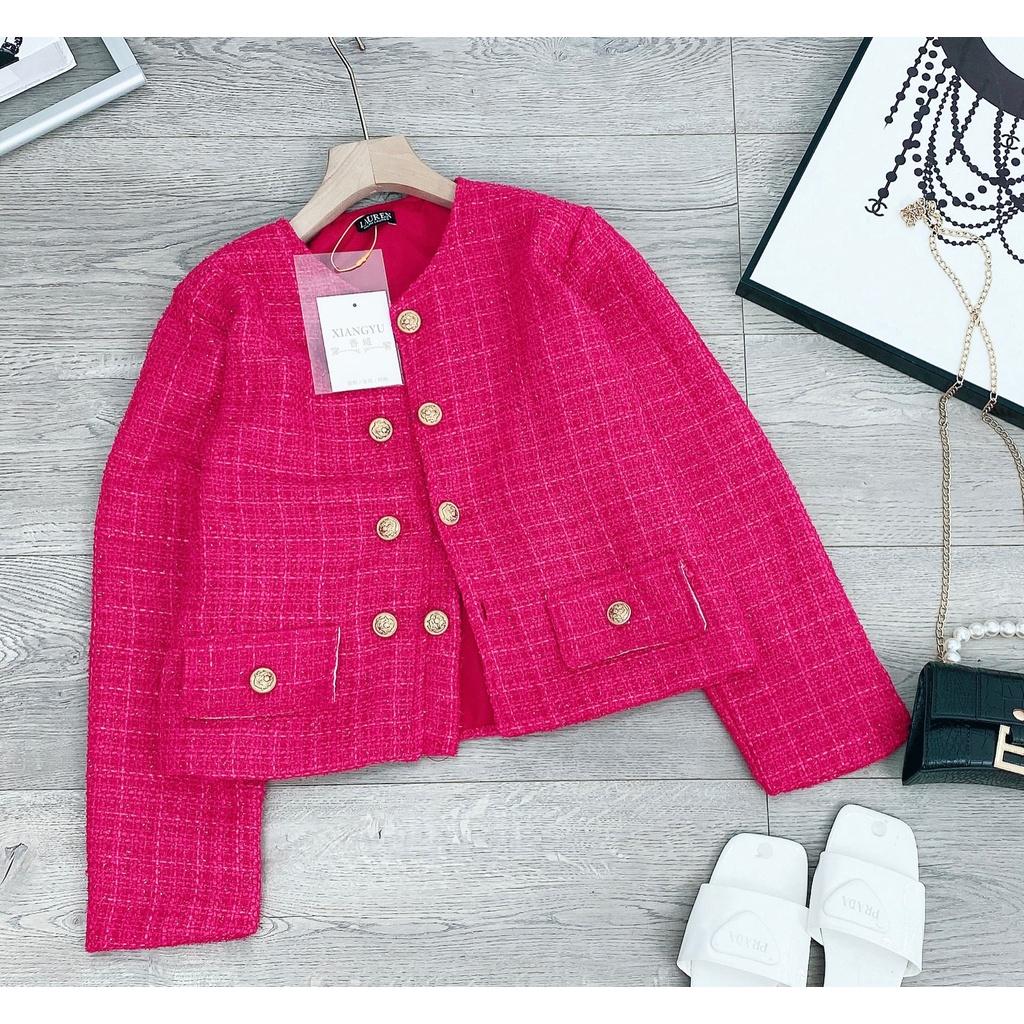 Áo Khoác Dạ Tweed Cúc Đồng 4 Màu 2 Lớp Có Đệm Vai (Kèm ảnh thật và Video) - Sarang Clothing