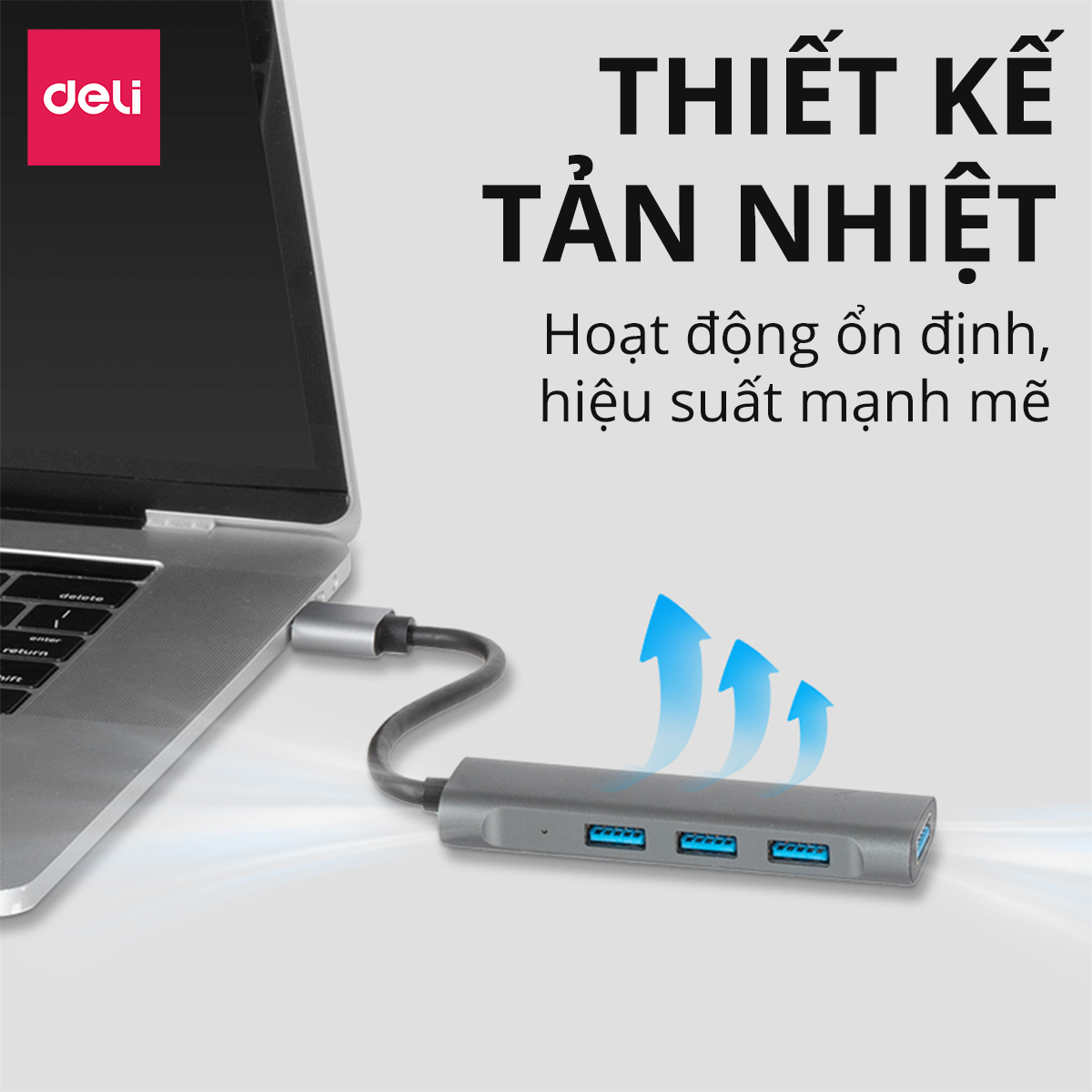 HUB 4 Cổng USB 3.0 Tốc Độ Cao AOKA by Deli Cổng Chia USB mở rộng kết nối chuyển đổi cho laptop táo Laptop PC hàng chính hãng