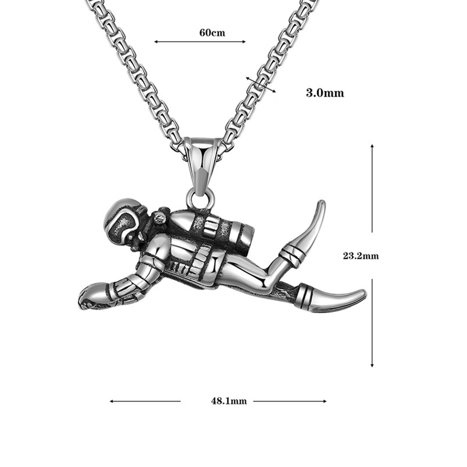 Trendy Diving Frogmen Necklace Jewelry High Polished for Girls Men Lover