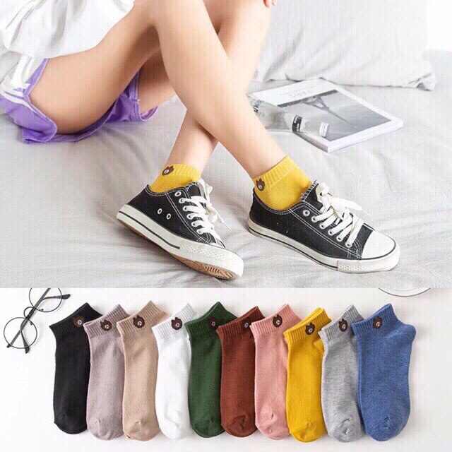 Set 10 Đôi Tất Vớ Gấu Có Túi