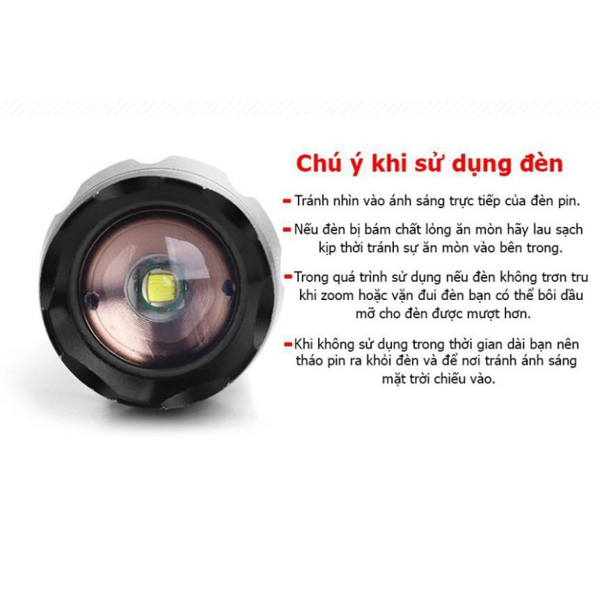 Đèn Pin Siêu Sáng SML - T6 Cao Cấp, Hợp Kim Thép Chống Nước, Pin Có Thể Sạc, Hàng Loại 1 Full Hộp Kèm Sạc