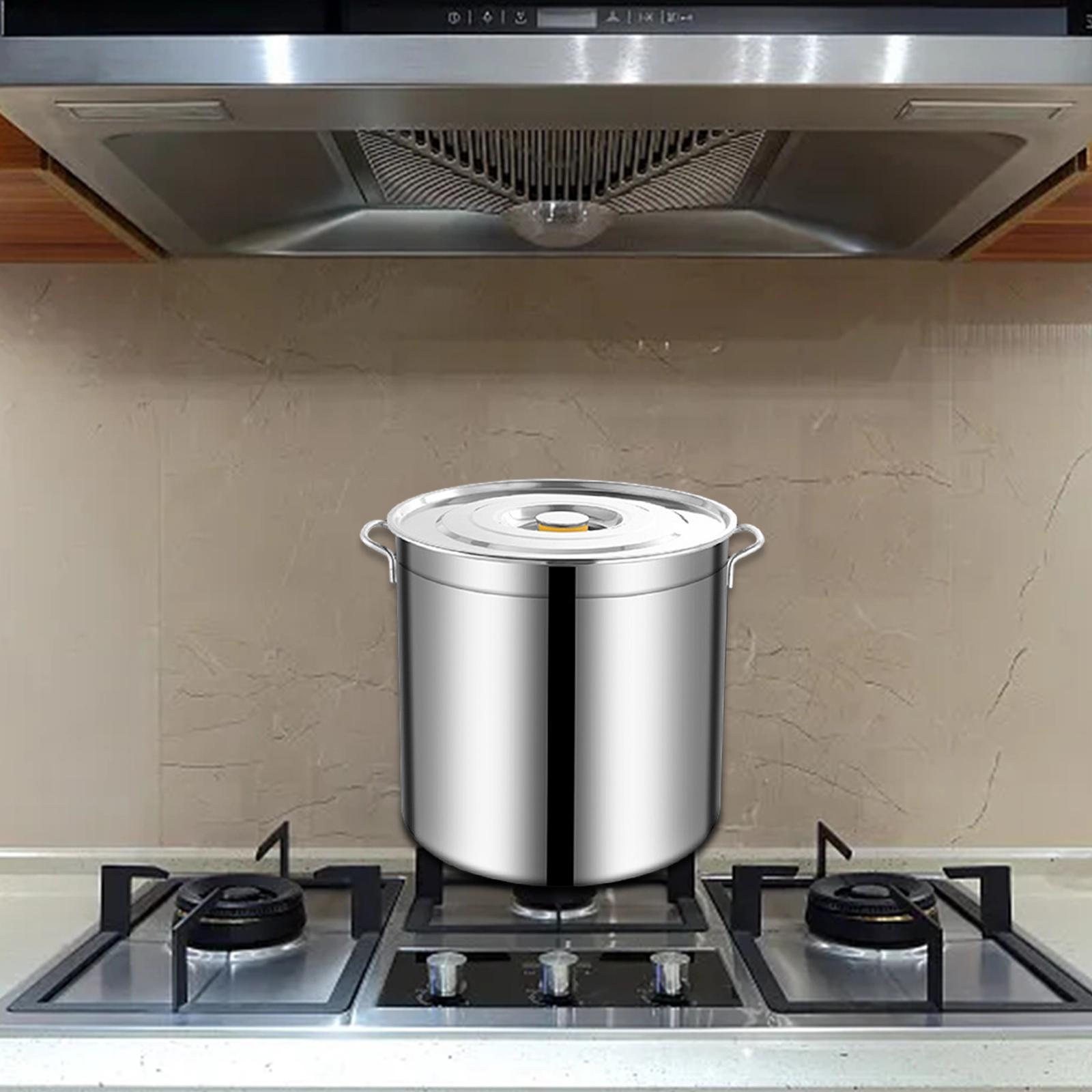Stainless Steel Stockpot Big Cookware Oil Bucket Heavy Duty Easy to Clean Canning Pasta Pot Tall Cooking Pot for Hotel Household Commercial