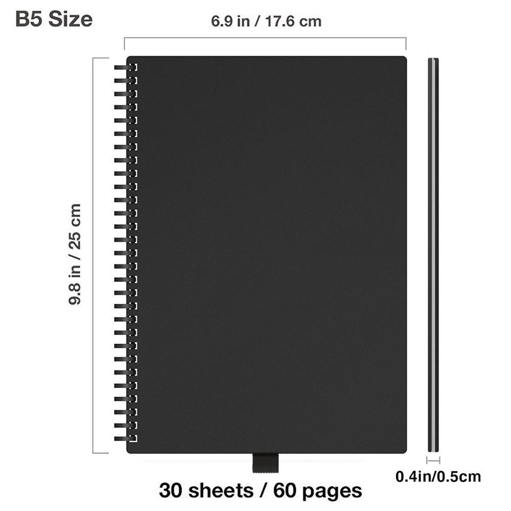 Bộ sổ B5 và bút gel - Sổ tay tẩy xóa &amp; scan app thông minh - Giấy tái sử dụng nhiều lần không thấm nước - Bảo vệ môi trường
