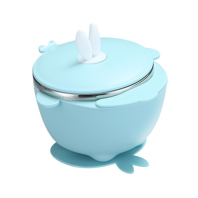 Bé Thép Không Gỉ Nhiệt Bát Trẻ Sơ Sinh Bú Bộ Đồ Ăn Hút Mạnh Bát Ăn Trẻ Em Tập An Toàn Món Ăn Đồ Ăn MBG0517