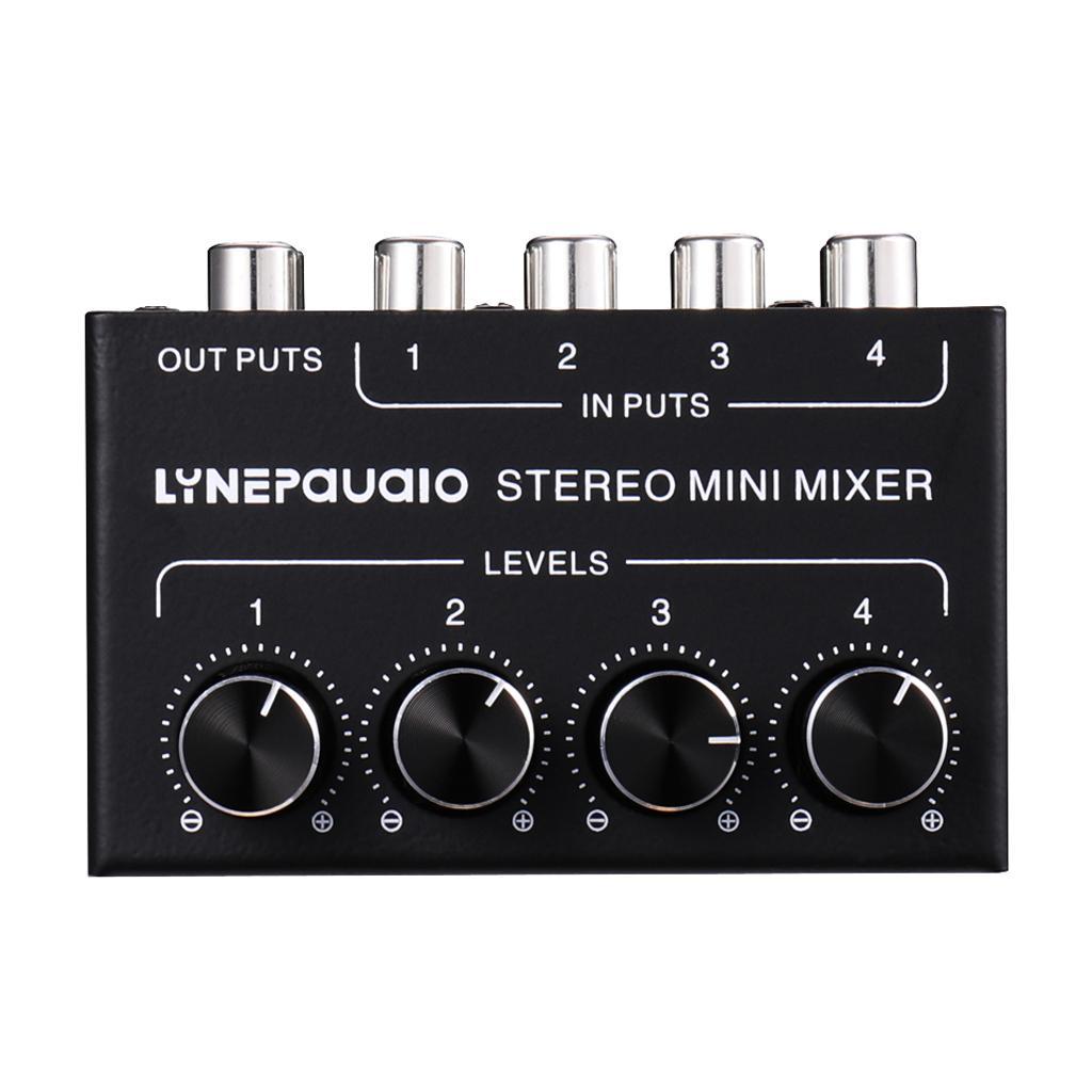 Stereo Mini Mixer 4 Channel Audio Mixes Out for TV/Phone/MP3/Mac Mini