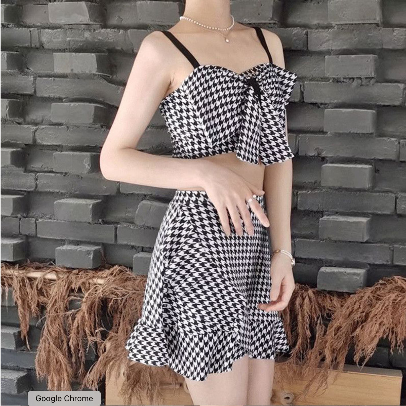 Bộ đồ bơi bikini nữ hai mảnh kín đáo đi tắm biển giấu bụng, tôn dáng hack chân dài kẻ caro - B.48