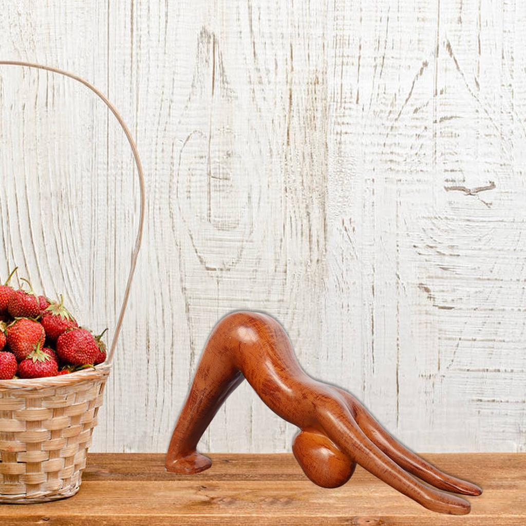 2x Female Yoga Statue Sculpture Figure Figurines Tabletop Yoga Studio Decor