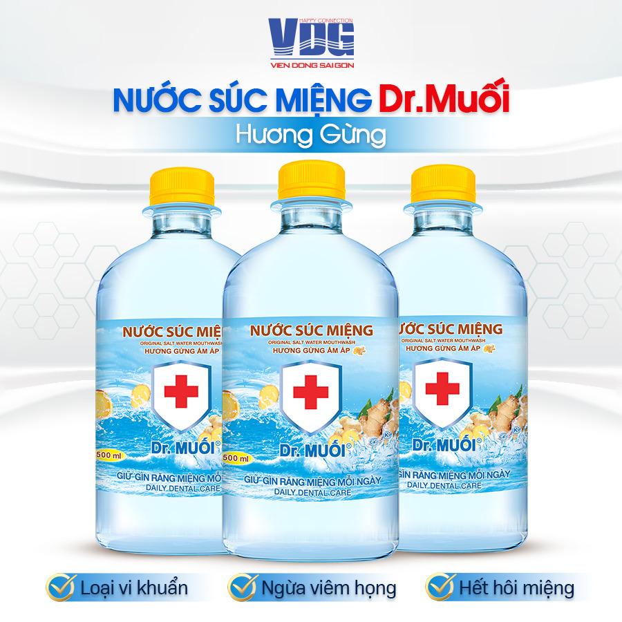 Nước Súc Miệng Dr. Muối Hương Gừng ấm áp (500ml)