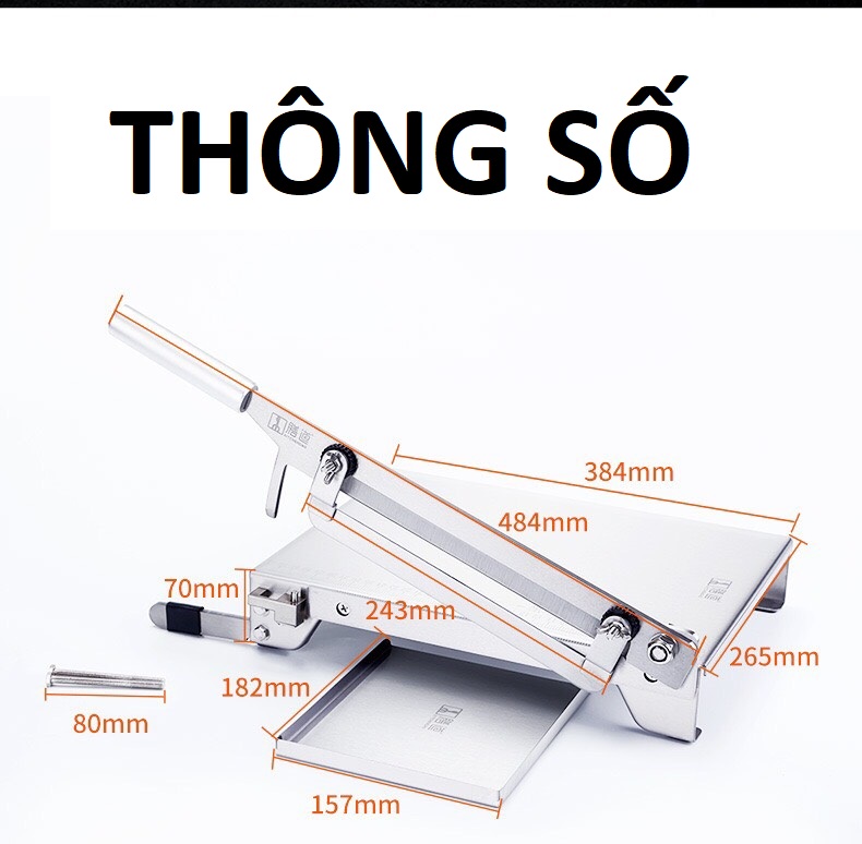 Dao Chặt Thịt Gà KD0248 - Cắt Xương, Thịt, Rau Quả, Nấm, Thuốc Bắc - Inox 430 dày 1.5mm