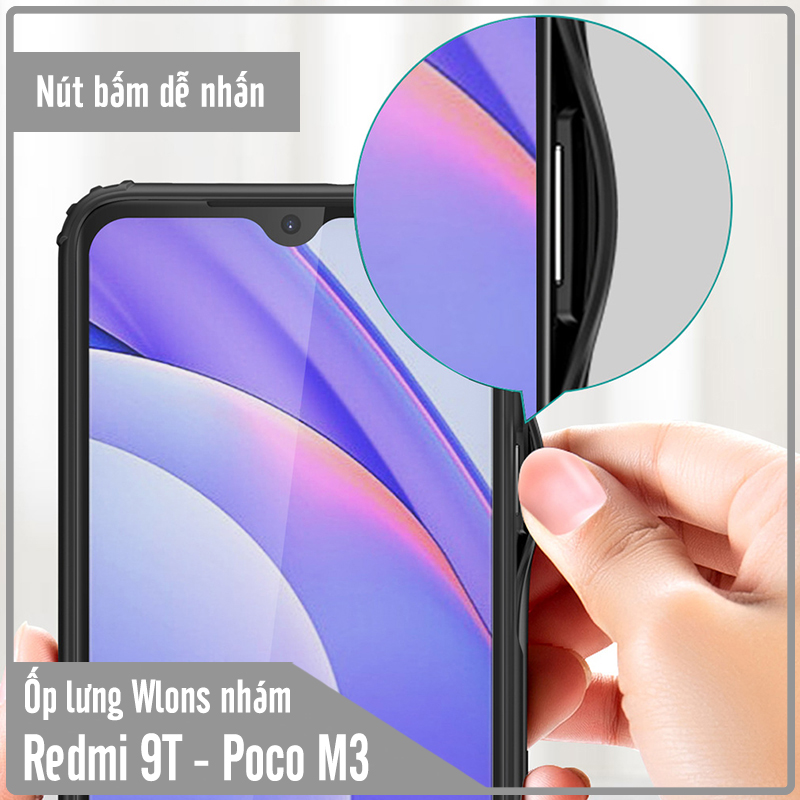 Ốp lưng cho Xiaomi Redmi 9T - Poco M3 nhám viền màu