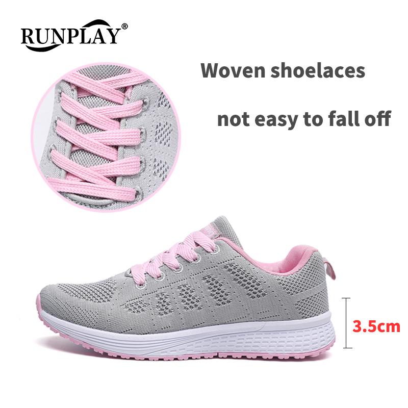 Giày nữ tennis thời trang Tenis Feminino ren-up White Sport Shoes Color: Black Tenis shoes Shoe Size: 8