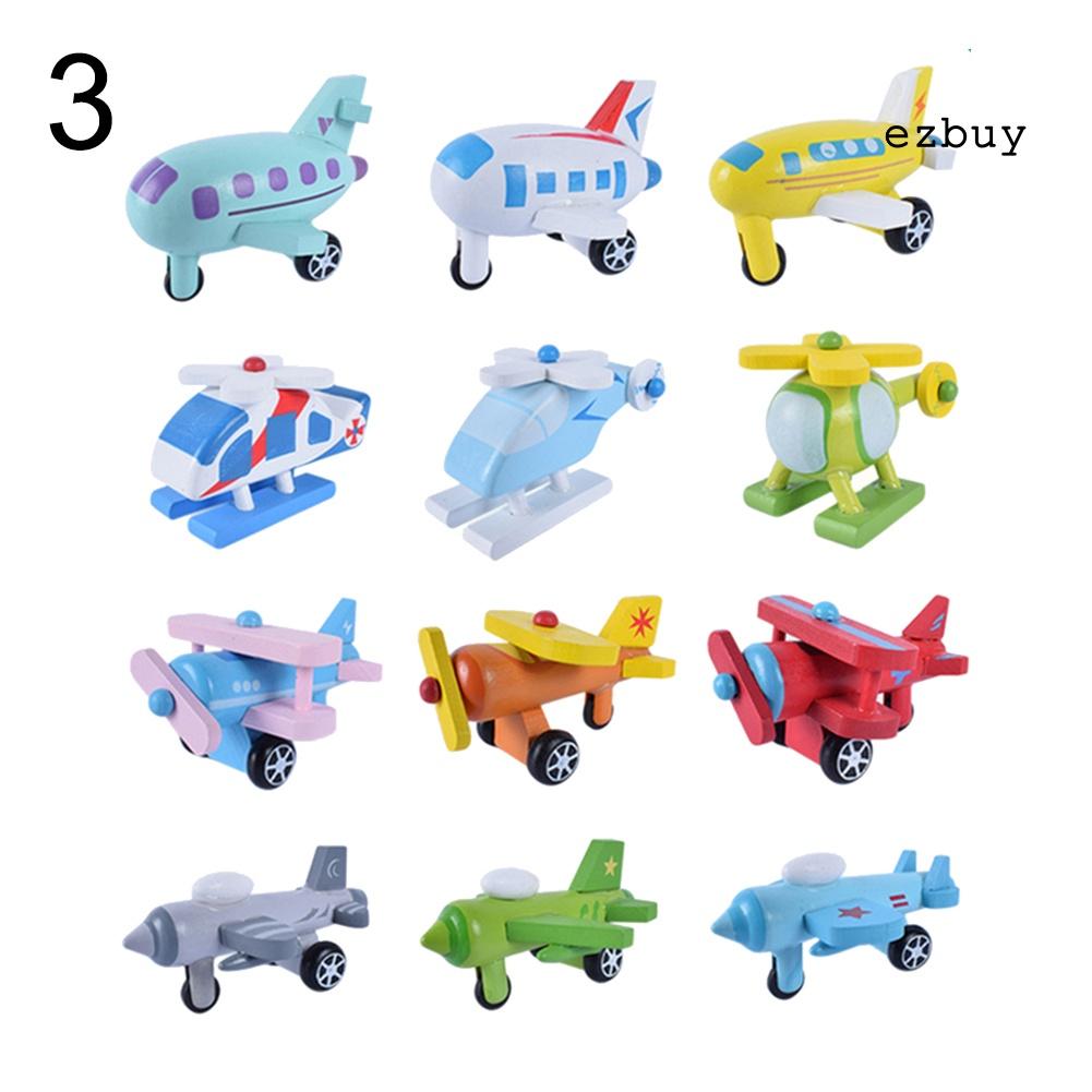 Set 12 Mô Hình Xe Tải Đồ Chơi Bằng Gỗ Cho Bé