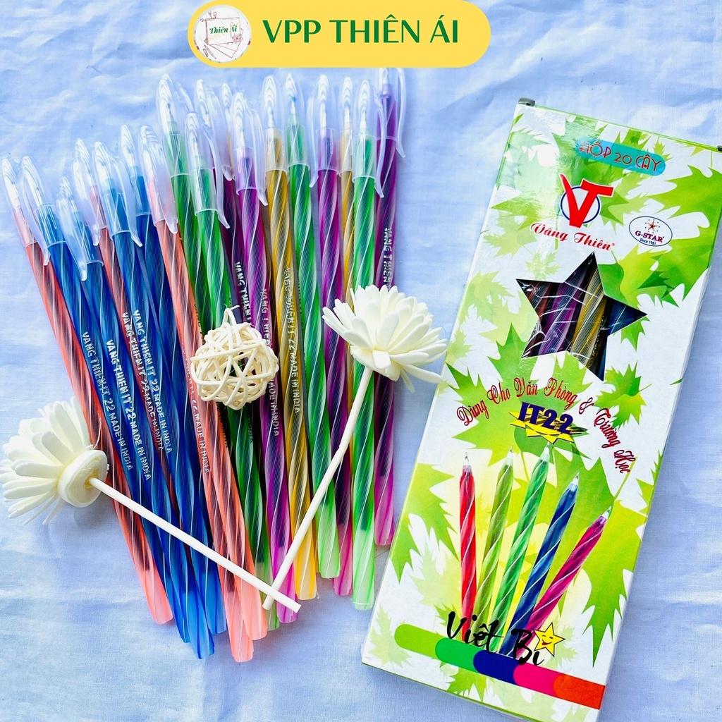 Hộp 20 bút bi nến dài Ấn Độ cao cấp, nét mực đậm - VPP THIÊN ÁI