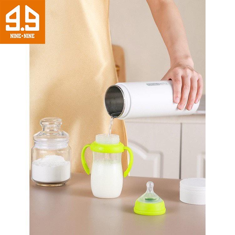 Ấm điện di động mini đa năng 2 trong 1, dung tích 500ml, Bình giữ nhiệt có thể nấu nước sôi hiển thị nhiệt độ