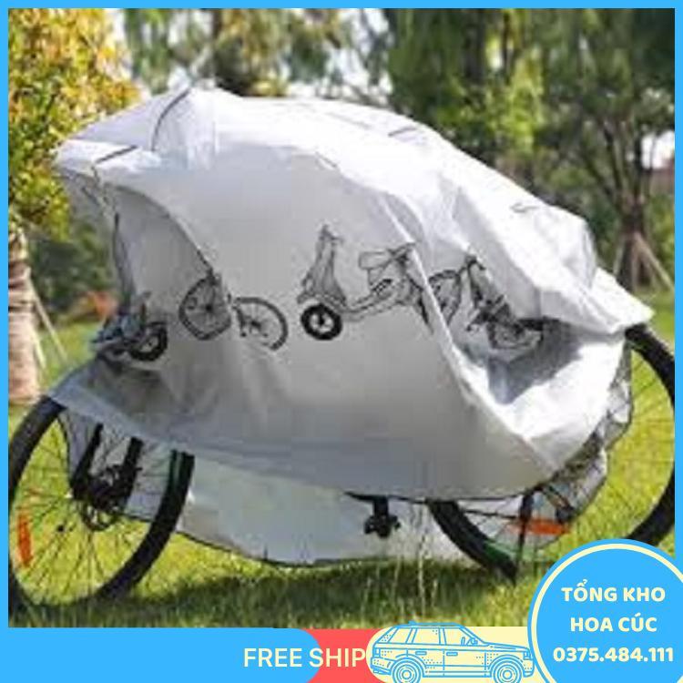 Áo Trùm Chống Thấm Nước Xe Máy , Xe Đạp, Xe Đạp Điện, Loại Lớn Trùm Cho Xe Sh, Vespa , Bạt Phủ Xe Chống Nắng Mưa - Vận Chuyển Miễn Phí Toàn Quốc