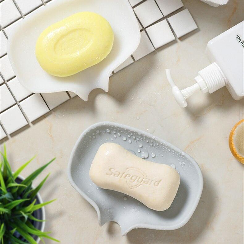Silicone Soap Box Drain Soap Holder Box Shower Soap Holder Sponge Storage Plate Tray Bathroom Supplies Kitchen Drain Rack