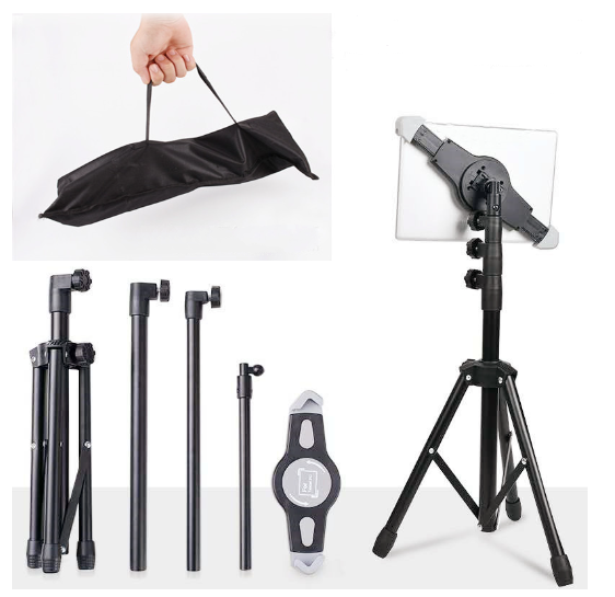 Tripod hỗ trợ livestream chụp ảnh quay phim Cho Tablet 7-12inch Stand By Me Xoay 360 độ - thiết kế chắc chắn tặng kèm bao đựng