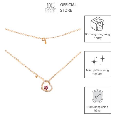 Dây Chuyền Có Mặt Danny Jewelry Bạc 925 Xi Vàng Hồng/Rhodium Đính Đá CZ Hình Trái Tim DM046