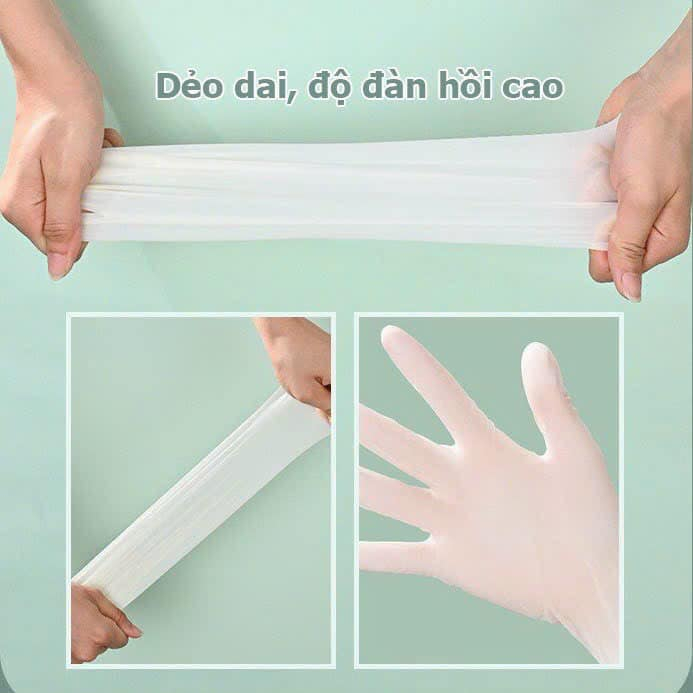 Găng tay cao su nhà bếp nấu ăn, găng tay rửa chén, hộp 30 bao tay rửa bát siêu dai không mùi