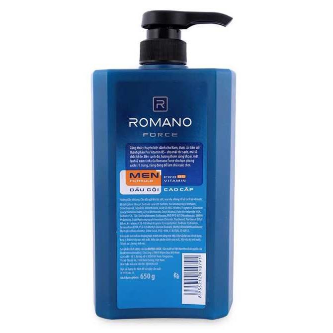 Bộ 2 chai dầu gội Romano Froce+Tặng 5 gói dầu gội Romano
