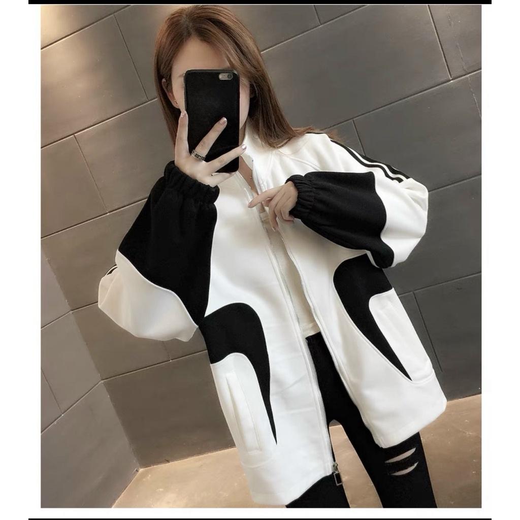 Áo Khoác Hoodie Nữ Cổ Cao Phối Màu Nổi Thời Trang Sành Điệu chất mịn mềm UTT74