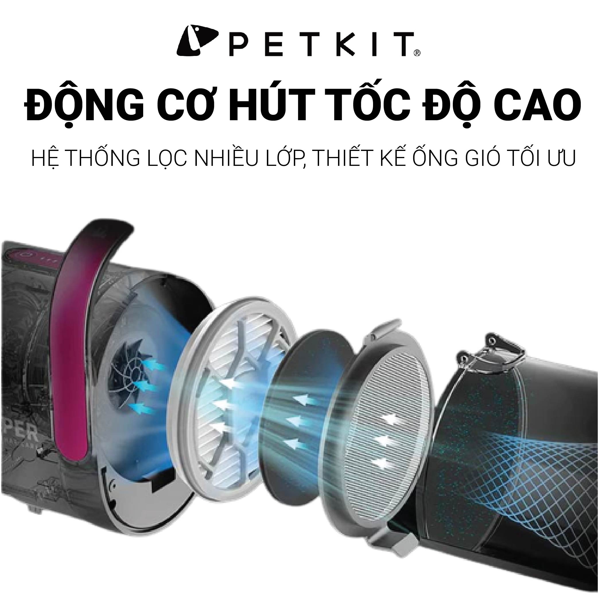 Máy Cắt, Tỉa, Hút Lông Chó Mèo Petkit 5 Công Dụng