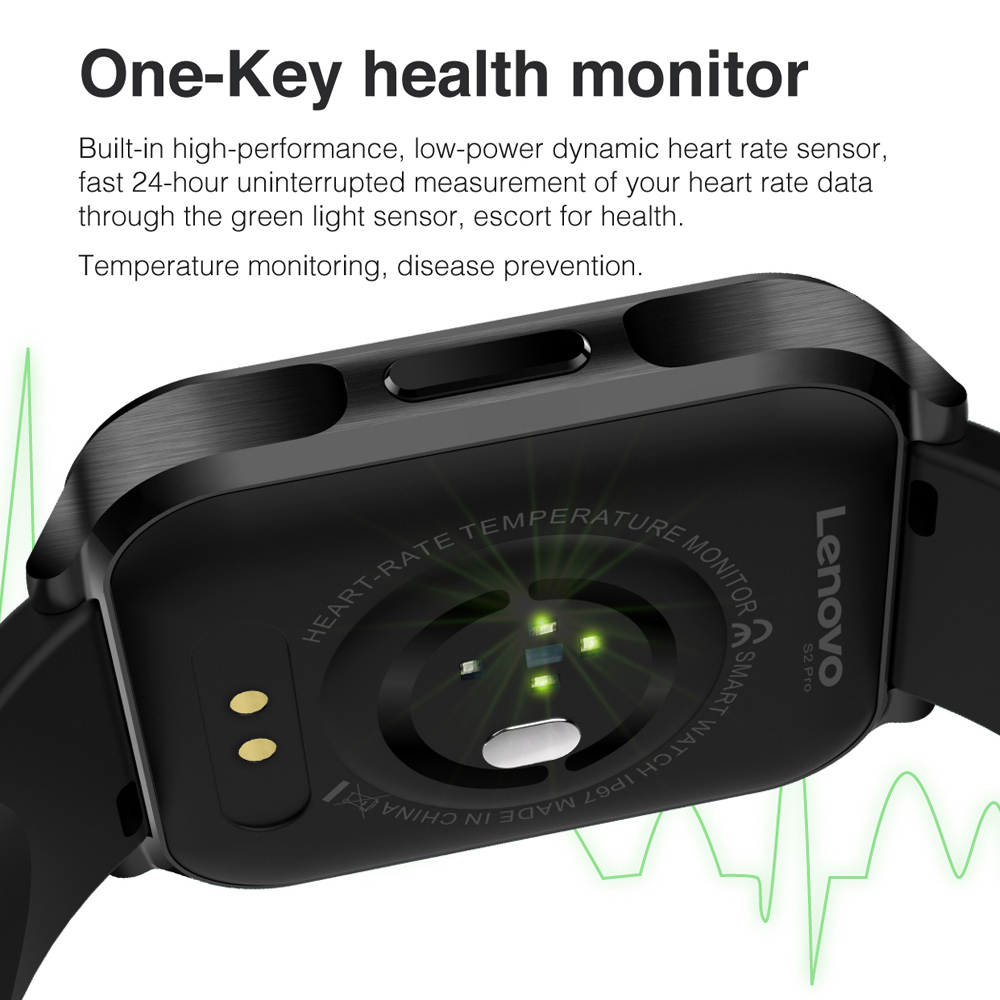 Đồng Hồ Thông Minh Đeo Tay Thể Thao Màn Hình Màu 1.69 Inch BT Theo Dõi Với 23 Môn Thể Thao Phiên Bản Toàn Cầu Lenovo S2 Pro