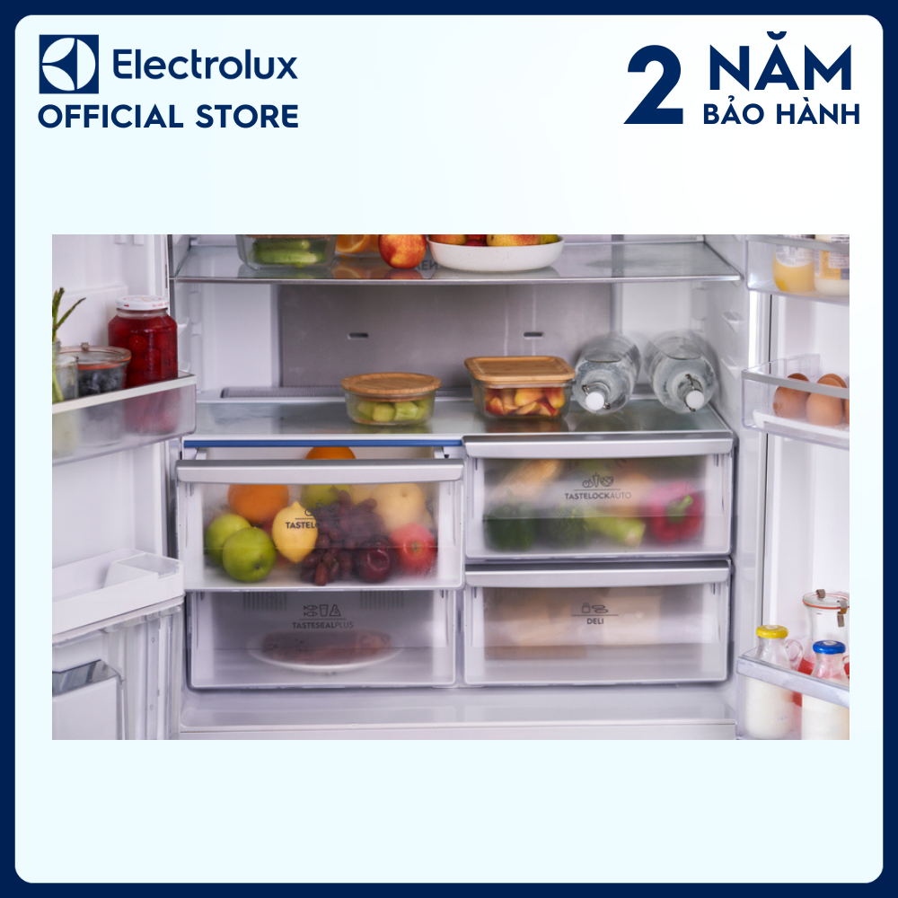 Tủ lạnh 4 cánh Electrolux 562L UltimateTaste 700 - Đen nhám, Ngăn đông mềm cao cấp, Lấy nước ngoài tiện lợi [Hàng chính hãng]