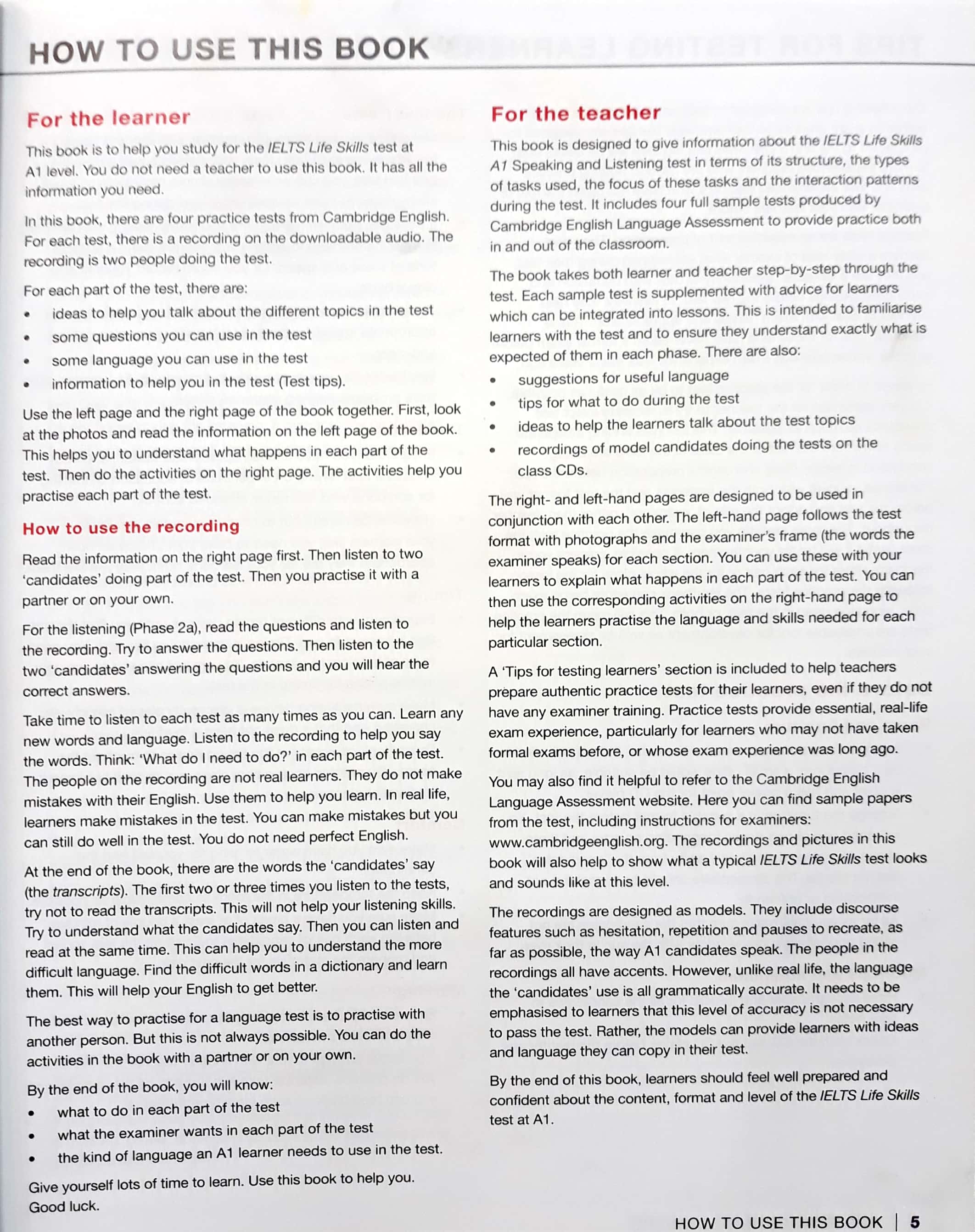IELTS Life Skills Official Cam Test Practice A1 SB with Answers (Sách Không Kèm Đĩa)