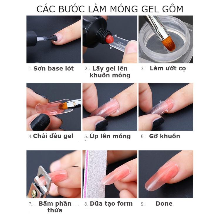 Gel gôm nail Pinpai đắp móng úp 30ml , gel định hình móng đính gắn charm đá cao cấp