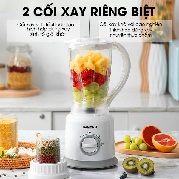 Máy xay sinh tố đa năng SAMONO SW-BB300A 2 cối xay gia vị xay sinh tố - Hàng chính hãng - Hàng chính hãng