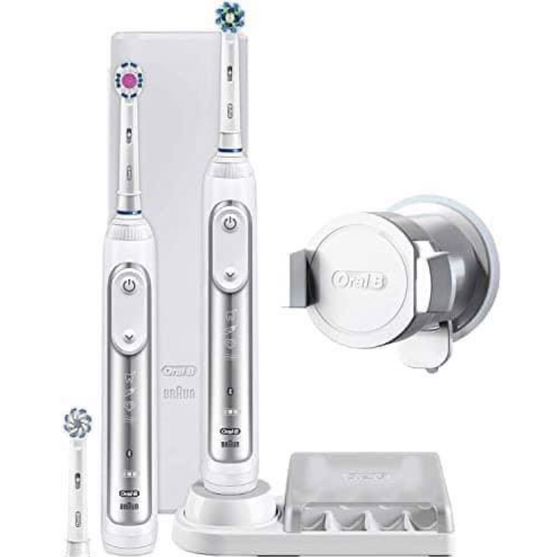 Set 2 Bàn Chải Điện Oral-B Genius 8900, Công Nghệ 3D, Loại Bỏ 99% Vi Khuẩn, Mảng Bám, Ngừa Sâu Răng, Nhập Đức