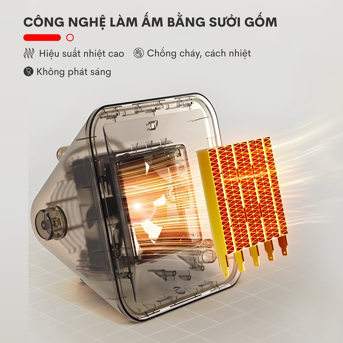 Quạt sưởi gốm ấm Mini nhập khẩu không khô da Fujihome, Hàng Chính hãng bảo hành 2 năm