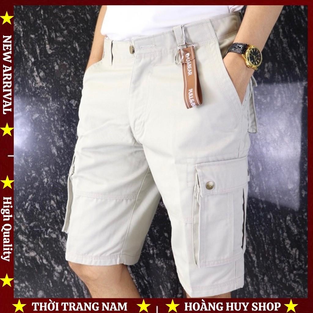 Quần Short Kaki Cao Cấp H&H-Q02 Quần Short Túi Hộp Chất Vải Kaki 100% Hàng Xuất Khẩu - 5 Màu