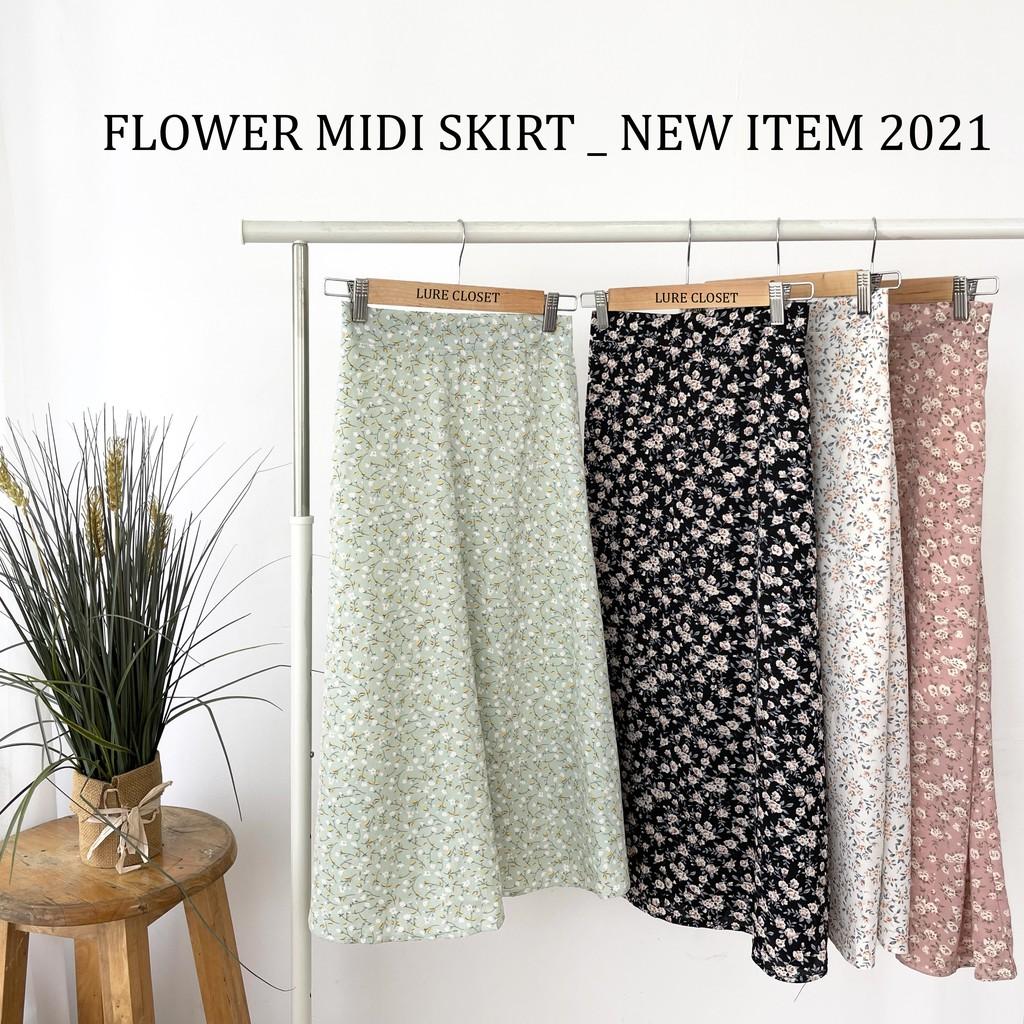 Chân váy hoa nhí dáng dài phong cách vintage summer 2021| Lure Closet| V189111