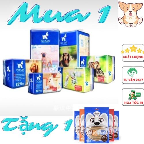 Tả cho chó, Bỉm chó, Bỉm vệ sinh chăm sóc thú cưng cho Chó Cái Pet Soft 1 bịch 12 chiếc