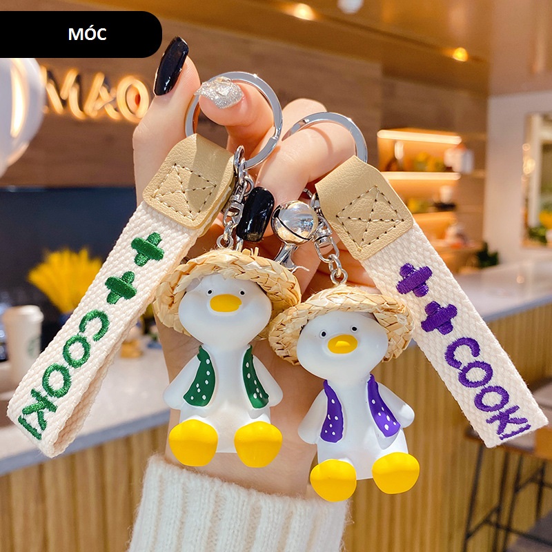 Móc khóa Vịt đội nón lá đáng yêu