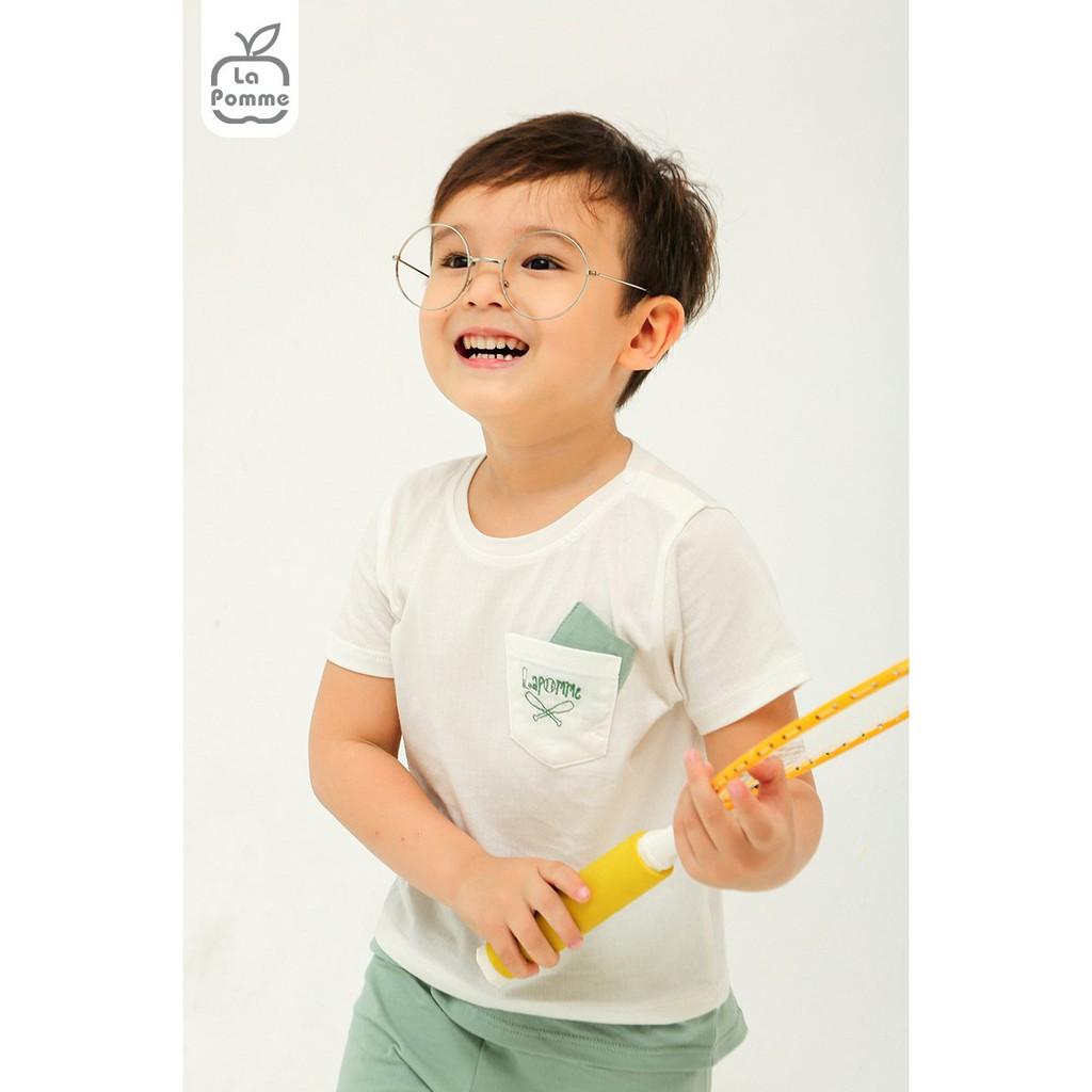 SS236 Bộ cộc tay La Pomme thêu túi Bóng chày cho bé 6 tháng - 5 tuổi