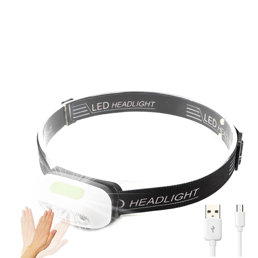 Rechargeable Headlamp, Headlight with Motion Sensor Waterproof USB Rechargeable Flashlight for Kids Adults Running Camping Hiking Fishing