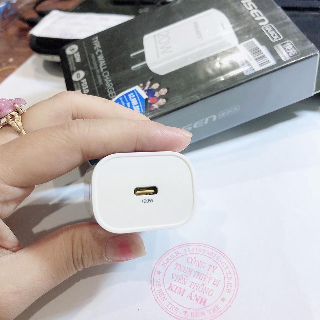 Cóc sạc nhanh PISEN Quick PD 20W - - Màu trắng, Hàng chính hãng