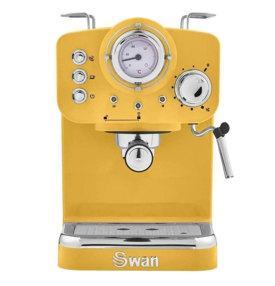 Máy Pha Cà Phê Swan Retro Espresso, Swan Coffee Maker, Máy Pha Cafe, Espresso, Cappuccino, 15 Bar, Nhập Đức