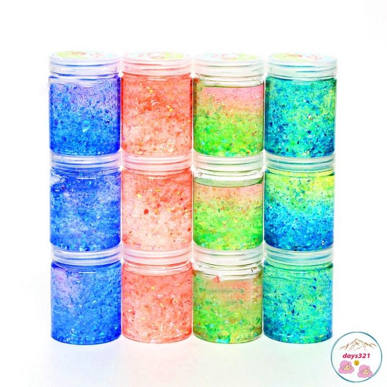 SLIME hình tròn trụ KIM TUYẾN THUỶ TINH 6 màu Slam kiến tạo lạ lùng ấn tượng